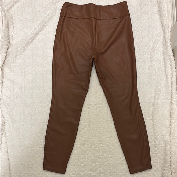 Brown Faux Leather Leggings - Picture 3 of 4